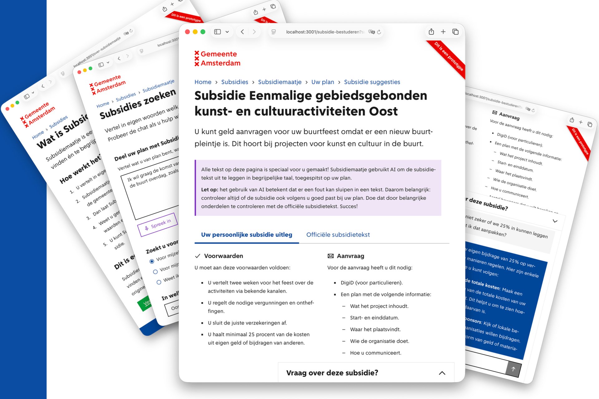 Subsidiemaatje prototype screenshot